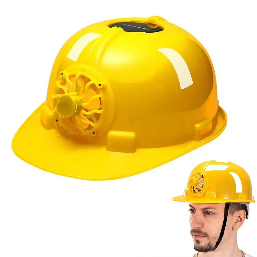 Solar Power Fan Helmet Outdoor Working Safety Hard Hat Construction Workplace ABS Material Protective Cap Powered By Solar Panel