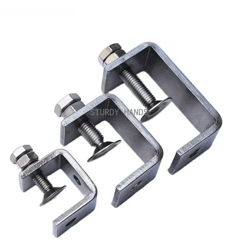 Multi-function Stainless Steel Fasteners Clamp Heavy Duty Desktop C-Type Clamp Adjustable Desk Fixed Holder Clip Hardware Tools