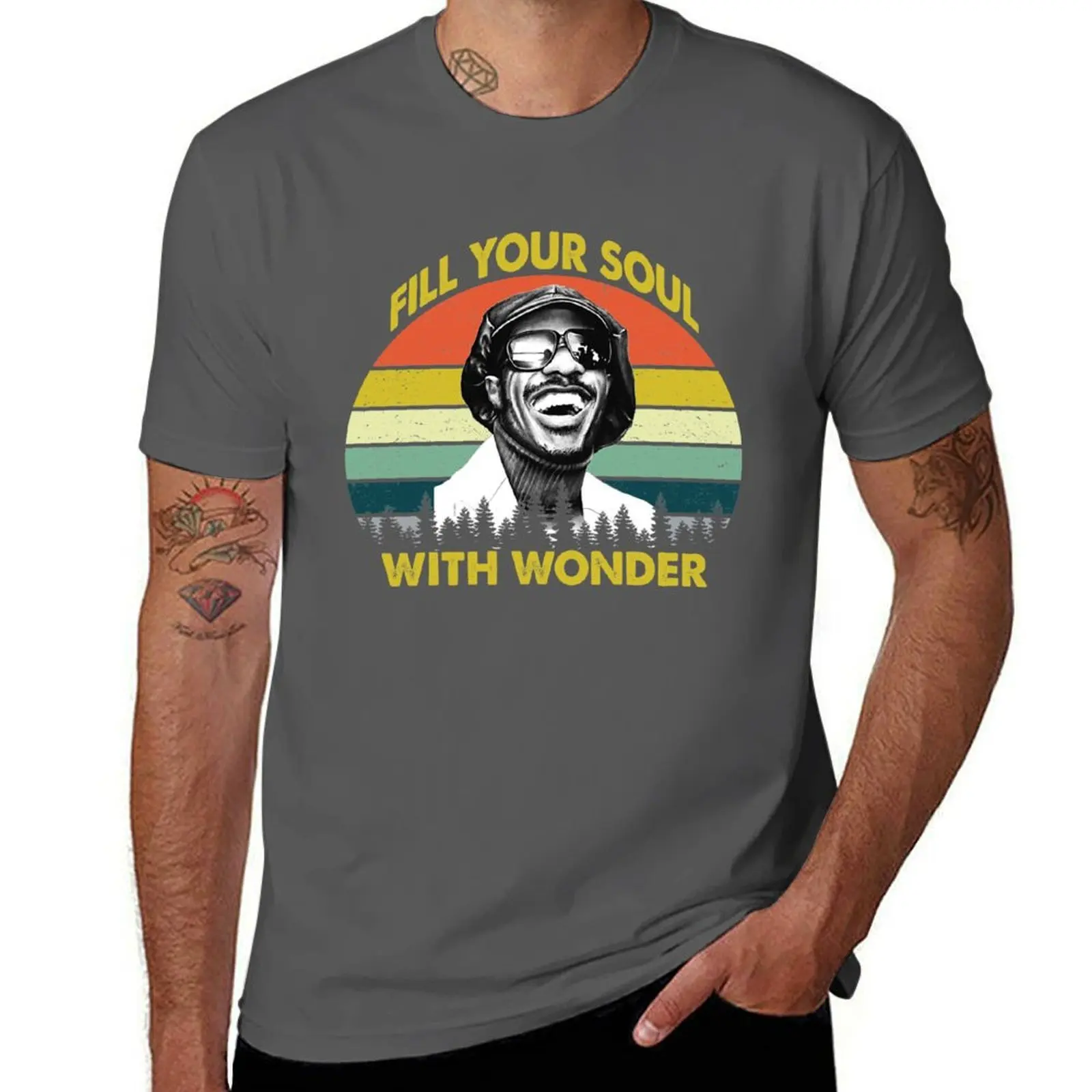

Vintage Stevie Fill Your Soul with Wonder Retro T-Shirt cotton t shirt man t shirts for man cotton T-Shirt