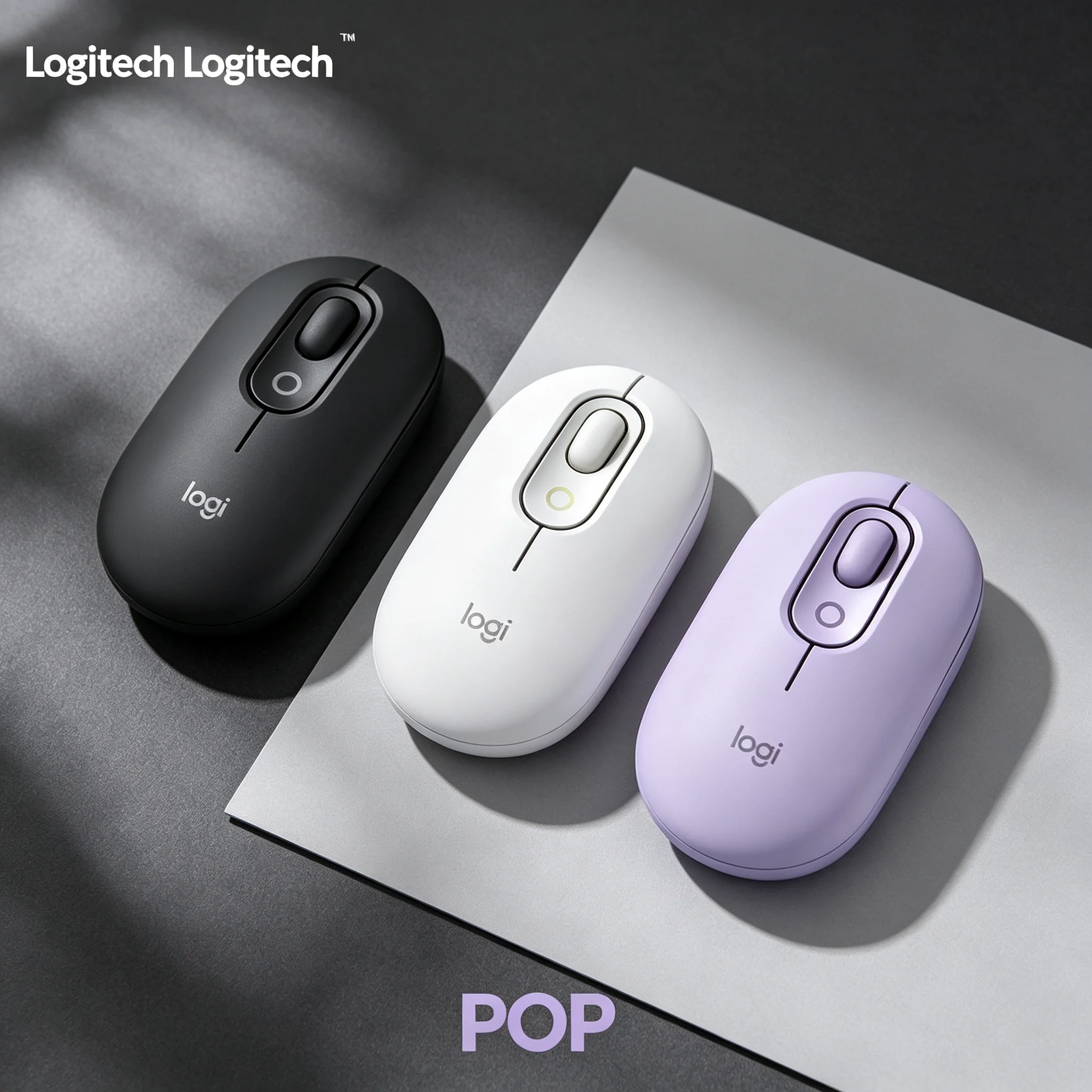 Logitech POP Mouse Wireless Silent Mouse Sweet Multi Tone Mice for Desktop Computer