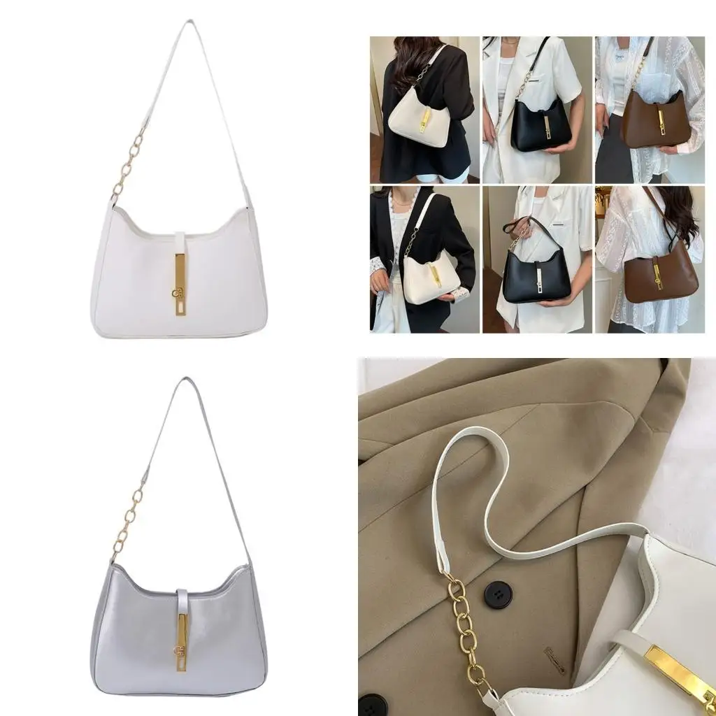 

D46D Women Shoulder Bag Fashion Armpit Bag Trendy Handbag Purse Simple Underarm Bag