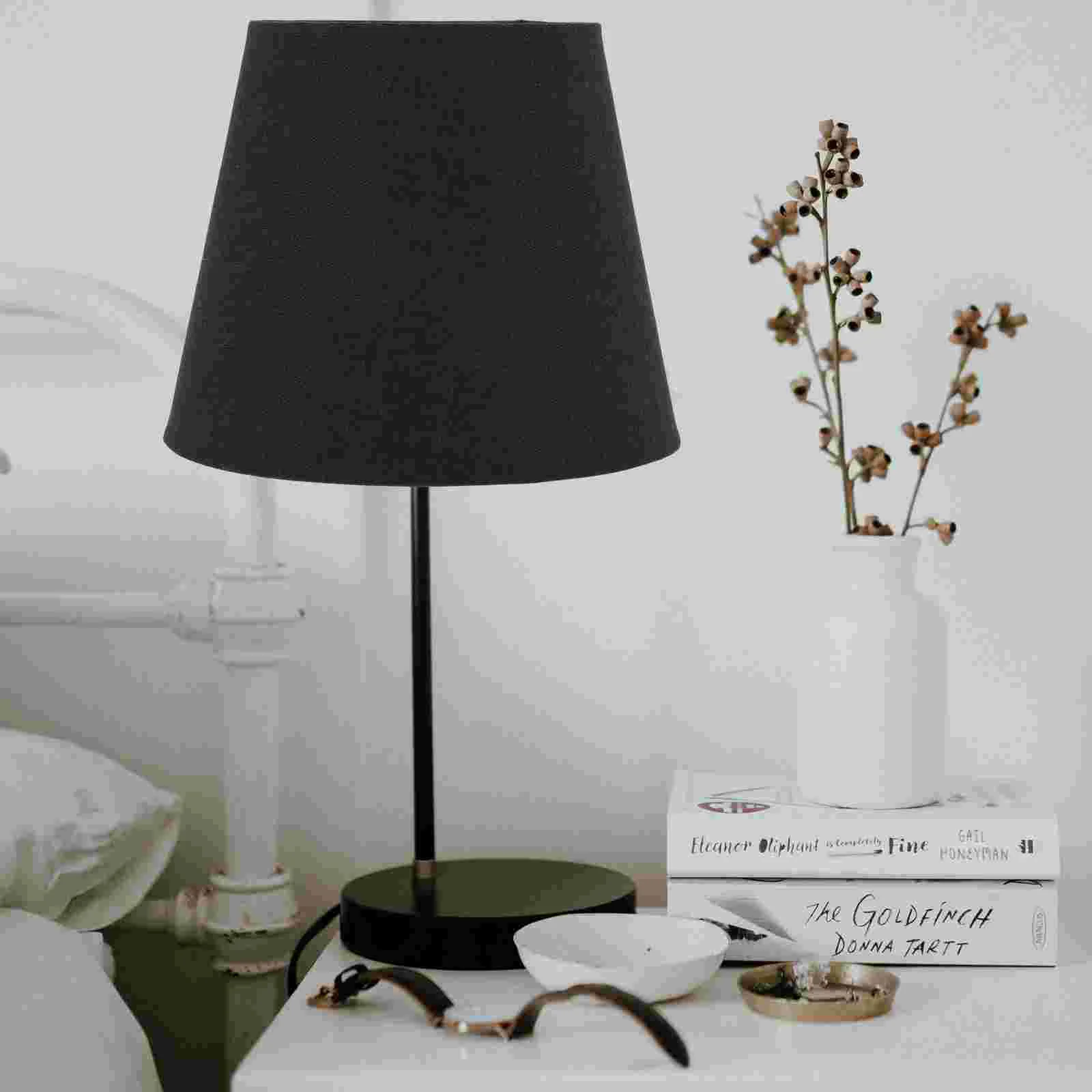 North European Style Fabric Lamp Shades E14 Cone Shape Table Lampshade Dustproof Lightweight Home Office Decor