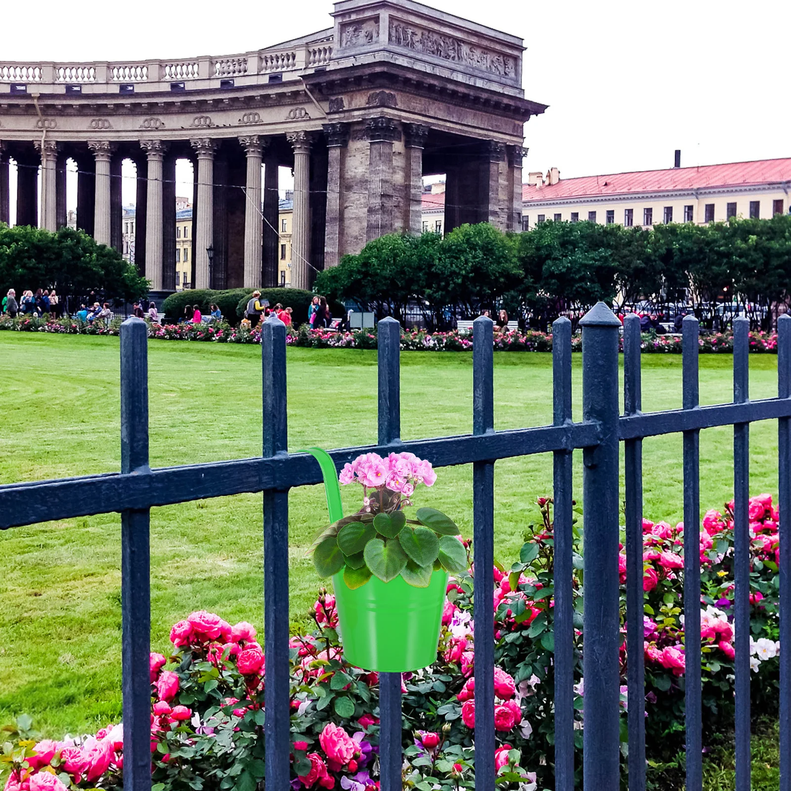 

5 шт., железный подвесной цветочный горшок для балкона, перила, забор, садовый декор, уличный домашний держатель для растений, металлическое ведро, кашпо