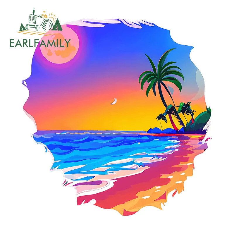 

EARLFAMILY Gorgeous Beach Travel Adventure Item Car Stickers Attractive Graphics Street Signs Decals Waterproof Car Goods