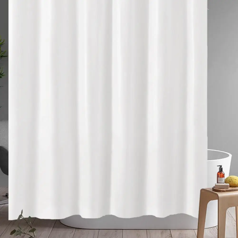 Shower Curtain with 12 Hanging Rings Waterproof Solid Color Shower Curtain Set with Hanging Rings for Kitchen Bedroom Thickened