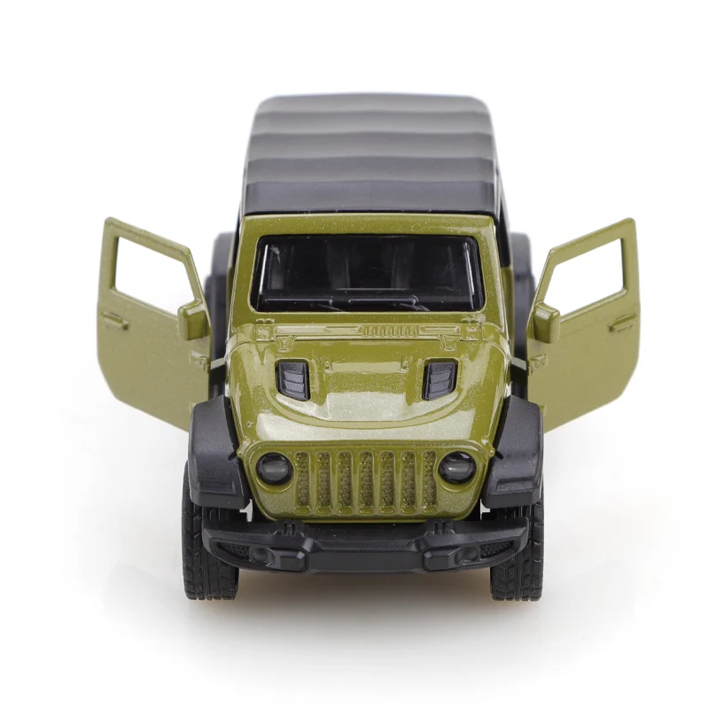 1/43 스케일 신형 다이캐스트 메탈 지프 루비콘 풀백 오프로드 차량, 세 도어 합금 모델, 정교한 어린이 장난감.