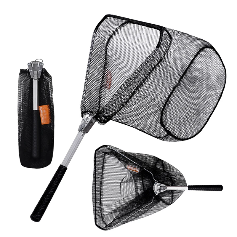 

Folding Fishing Net Metal Buckle Durable Portable Fishing Tool Salmon Trout Pike Fish Outdoor Fishing Accessories Equipment Net