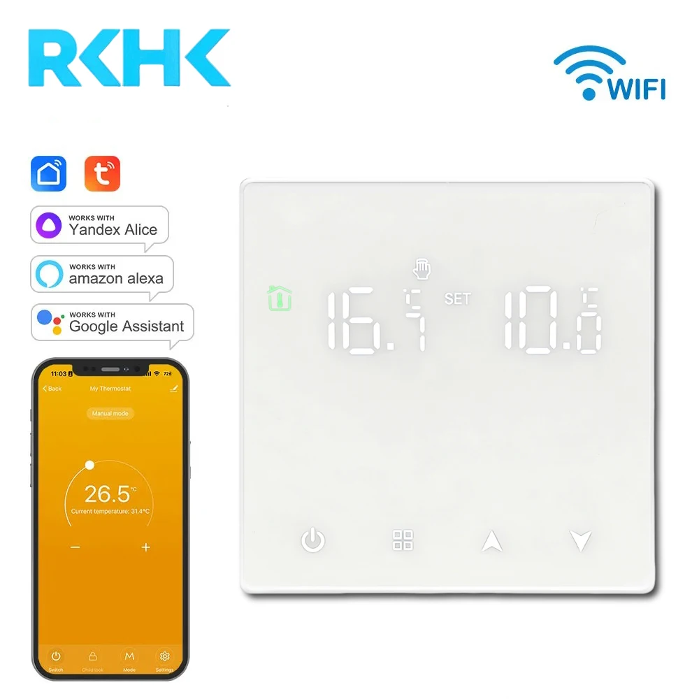 Tuya Smart Home Thermostat Water Electric Warm Floor Heating Gas Boiler WiFi Temperature Remote Controller with Google Alexa