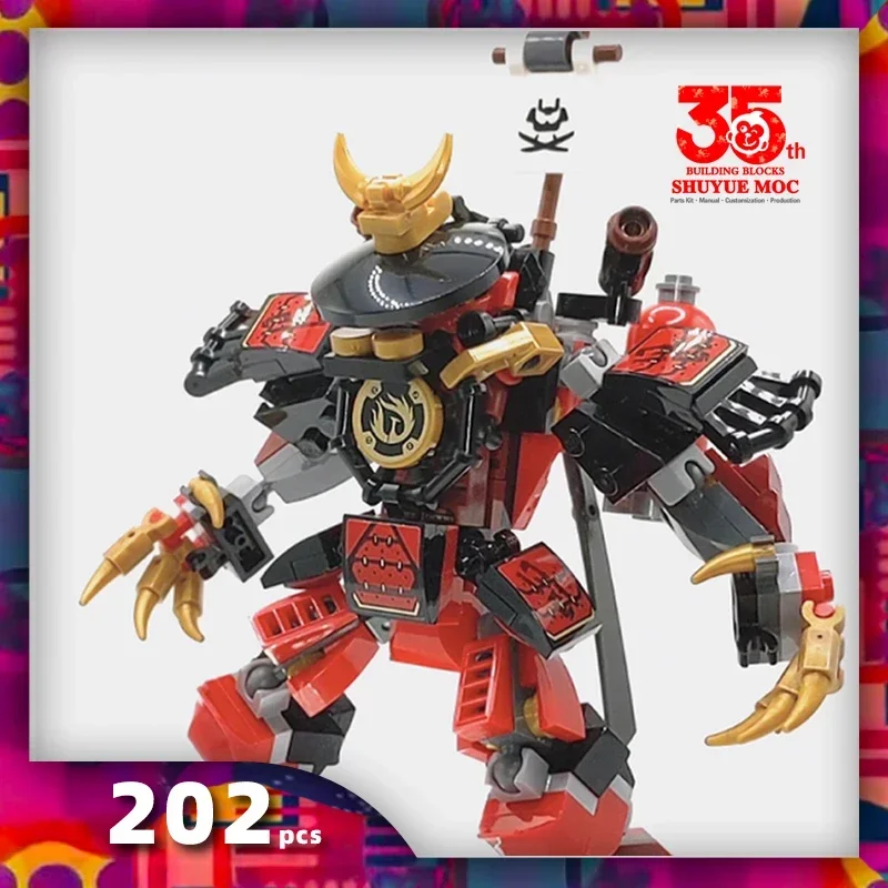 

symoc Gift Ninja New Fighter Battle Mechs Super Armor Robot Figures Building Blocks Kit Bricks Classic Kids Toys Mecha Samurai