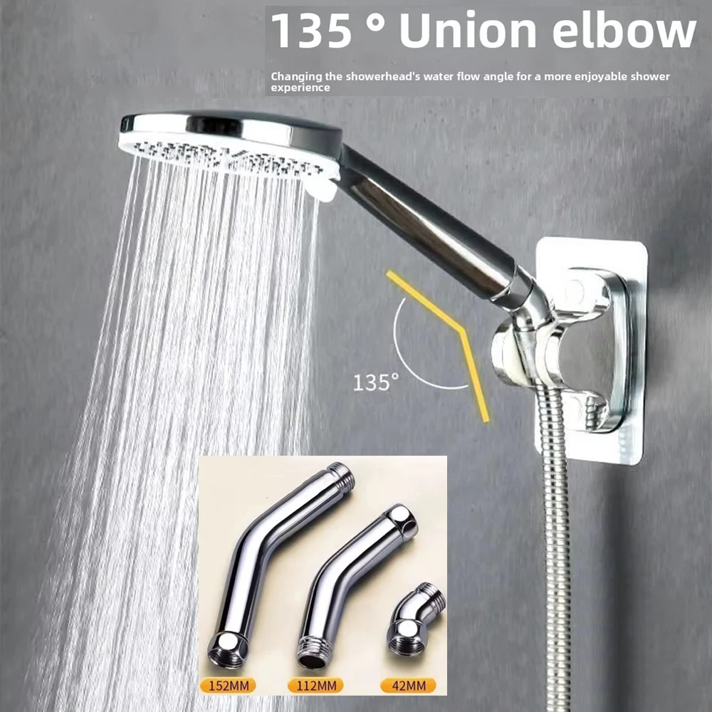 Bathroom Showerhead Angle Adjustment Stainless Steel Extension Angle 4-inch Elbow Adapter Top Spray Elbow Shower Accessories