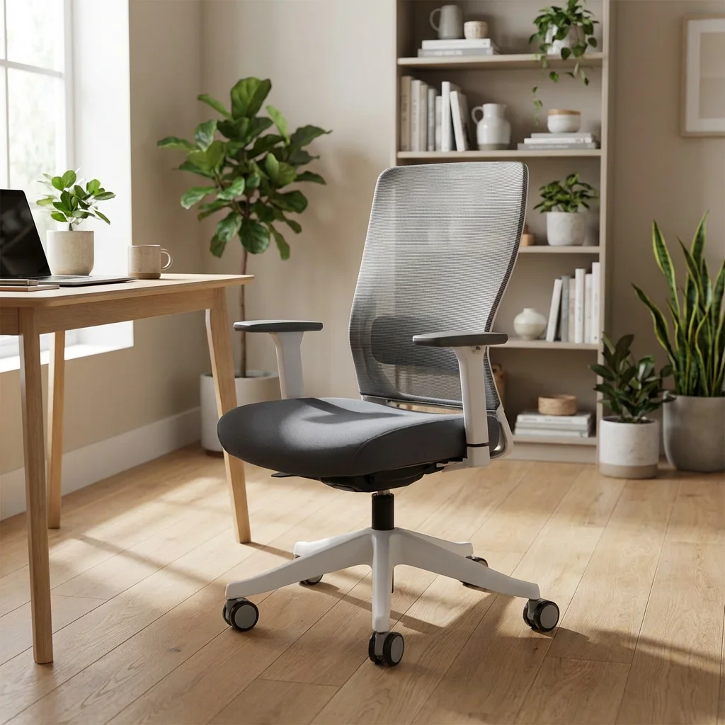 Cadeira de Escritório Executiva Giratória de Malha com Apoio de Braço Fixo e Suporte Lombar Ergonômico para Sala de Reuniões e Visitantes - Atacado