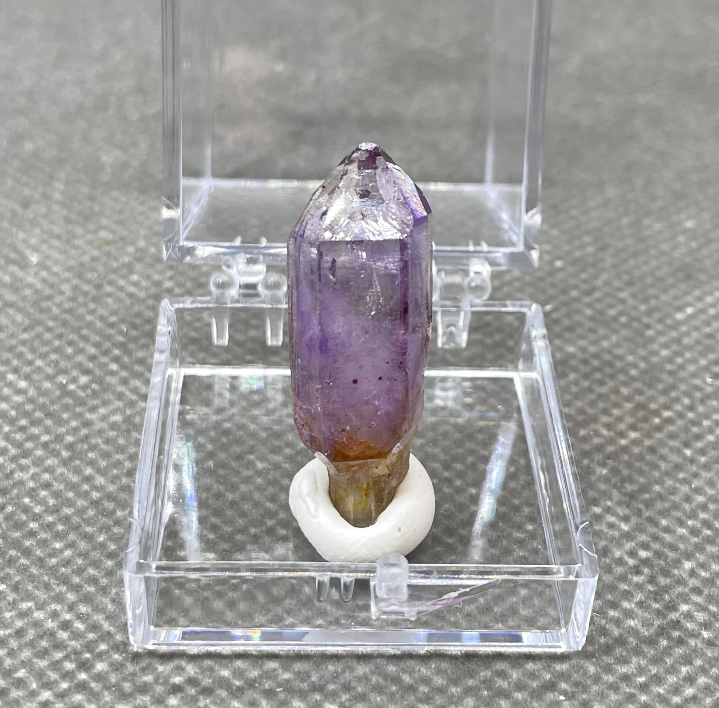 

NEW! 100% Natural Rare Namibia Goboboseb Amethyst mineral Single crystal stone and crystal Quartz Crystal + box size 3.4 cm