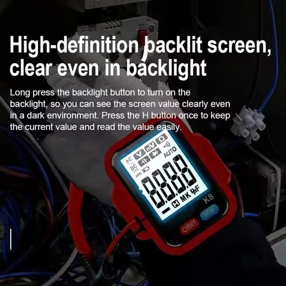Auto Range Digital Multimeter with NCV Voltage Detection Lightweight for Home Electrician Repair Capacitance Measurement image 5