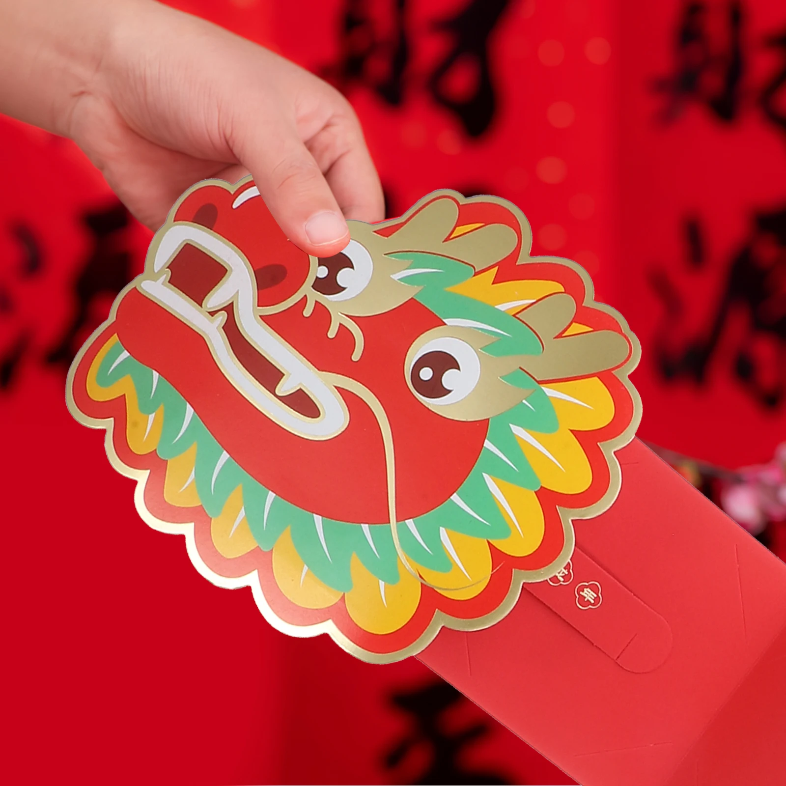 

6pcs Red Envelope for Dragon Year Bright Color Foldable Design Spring Festival Gifts Paper Material Reliable Use