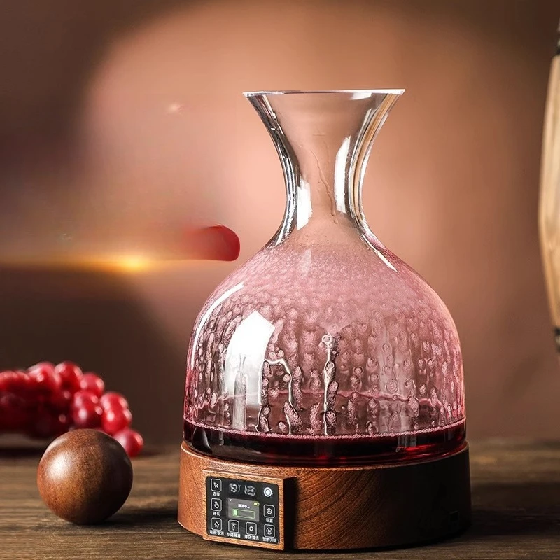 Intelligent electric atomizing decanter, red wine set, crystal red wine jug, solid wood base, fast automatic decanter