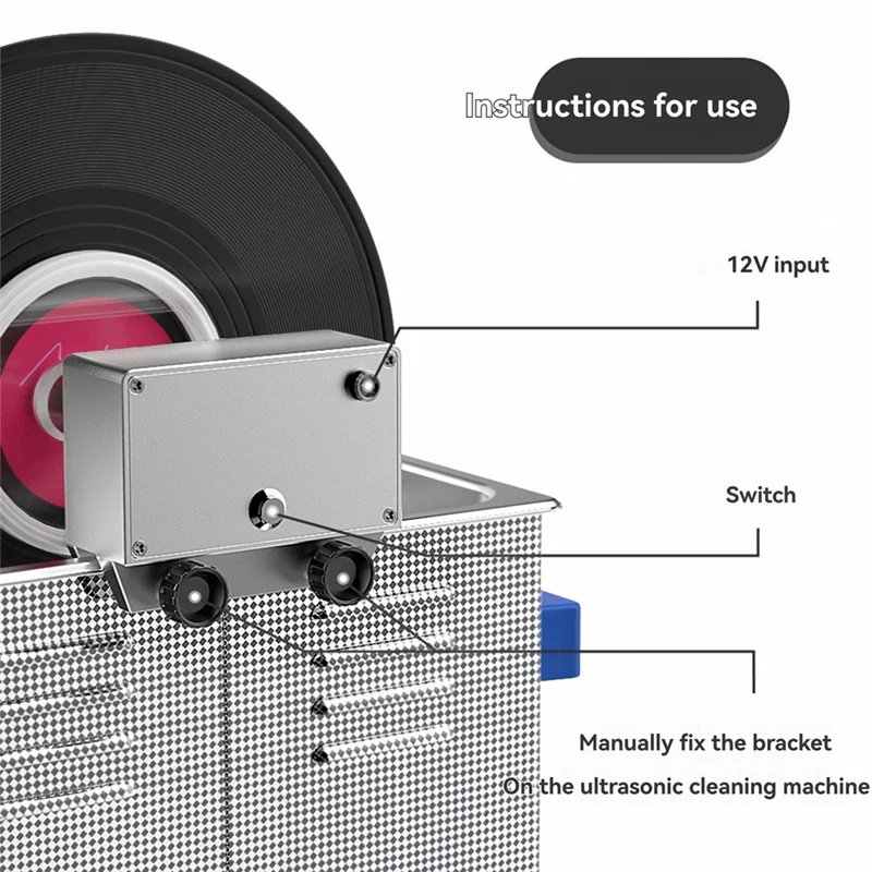 CLCU Vinyl Record Aluminum Alloy Bracket Available Ultrasonic Cleaner 7/12 Inch LP EP Disc For Above 6L Ultrasonic Bath AU Plug