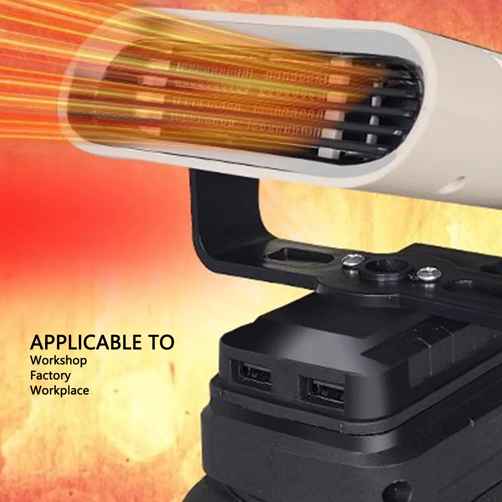 سخان مساحة صغيرة يعمل بالبطارية 360 درجة قابل للدوران 160 درجة إمالة قابل للتعديل 2 تروس سخان سيارة مزيل الصقيع مزيل الضباب #3