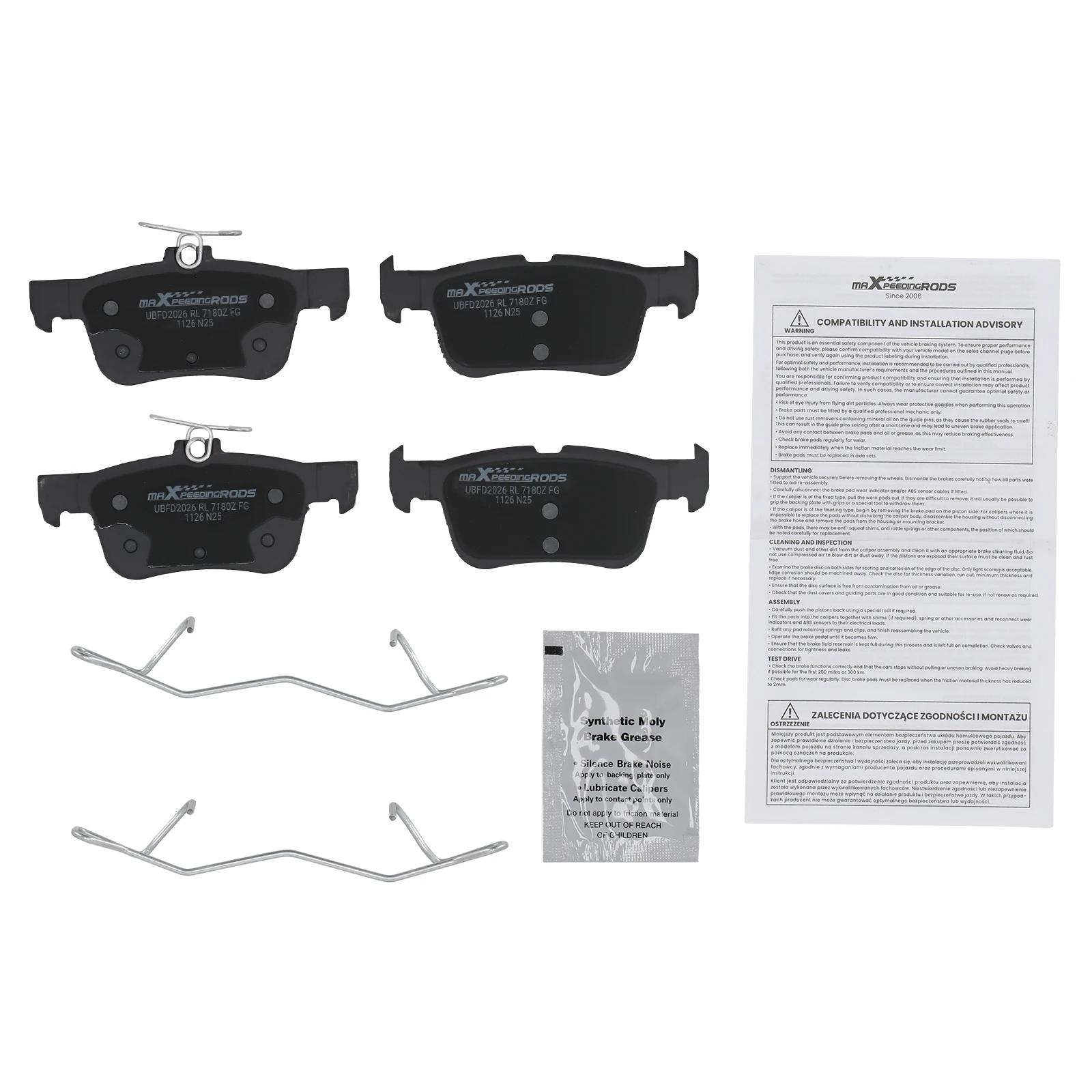 

Rear L&R Ceramic Brake Pads Kit for Lincoln MKC MKX MKZ Nautilus Continental