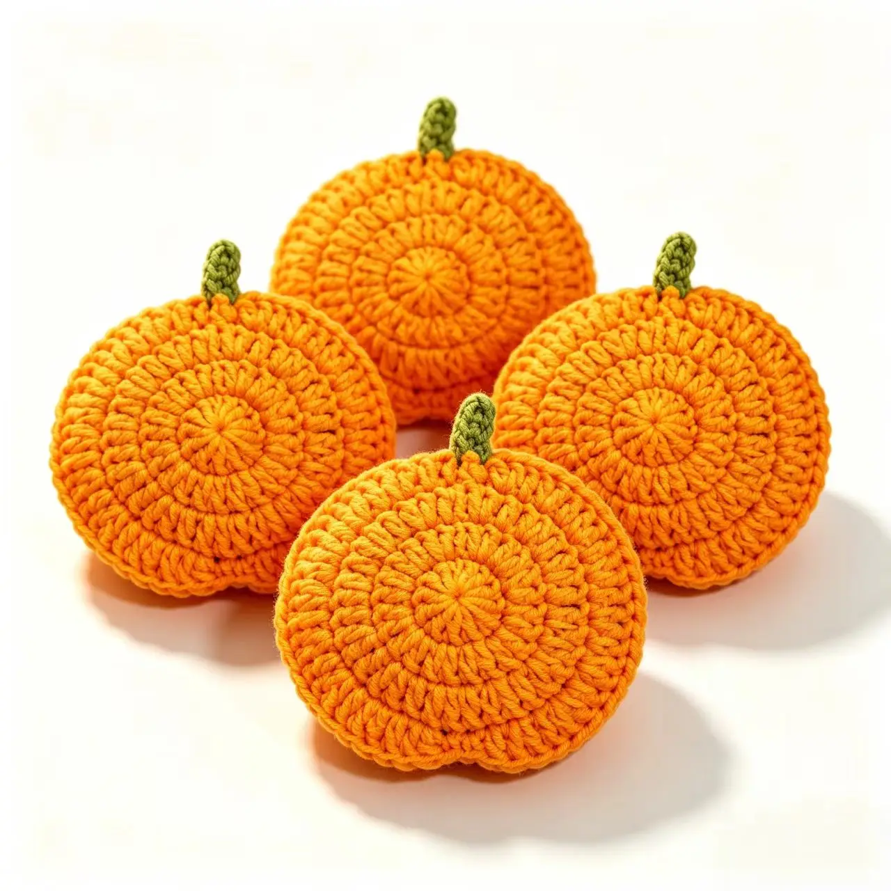 Halloween Fabric Handmade Drink Pads Autumn Crochet Pumpkin Coasters Farmhouse Dec Table Accessory Kitchen Gift
