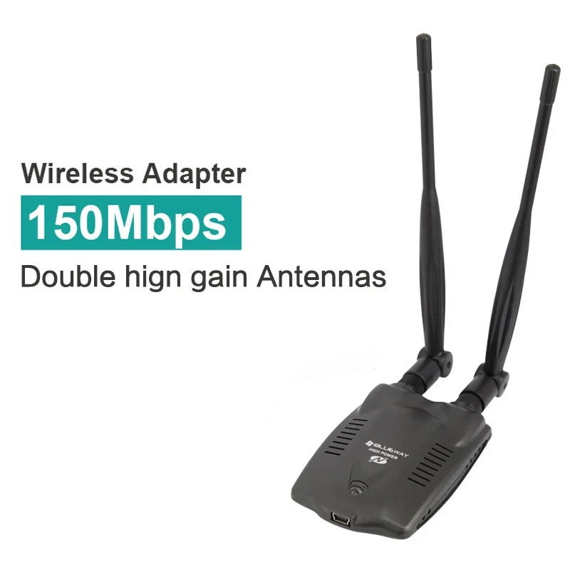 for Atheros AR9271 802.11 b/g/n 150Mbps USB Wireless WiFi Adapter with 2x 6dBi WiFi Antenna for Windows 7/8/10/Kali Linux