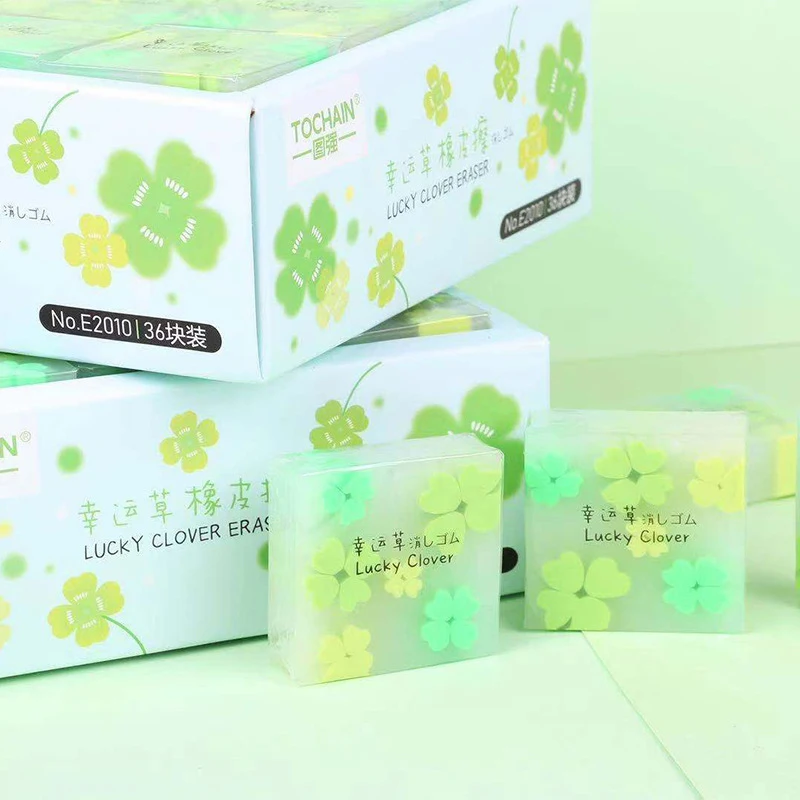 Cherry Bloem Lucky Clover Rubber Gum Japanse Sakura Blossom Gummen Potlood