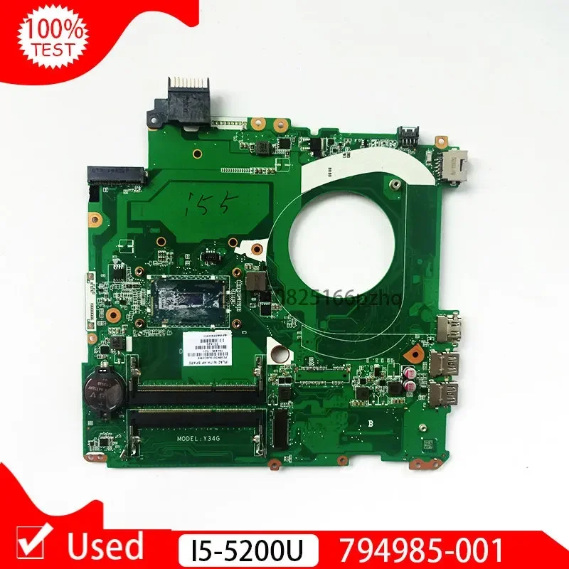 Used 794985-501 794985-001 794985-601 DAY11AMB6E0 I5-5200U CPU For HP 15-V 15-V010NR 15T-K200 NoteBook PC Laptop Mothe