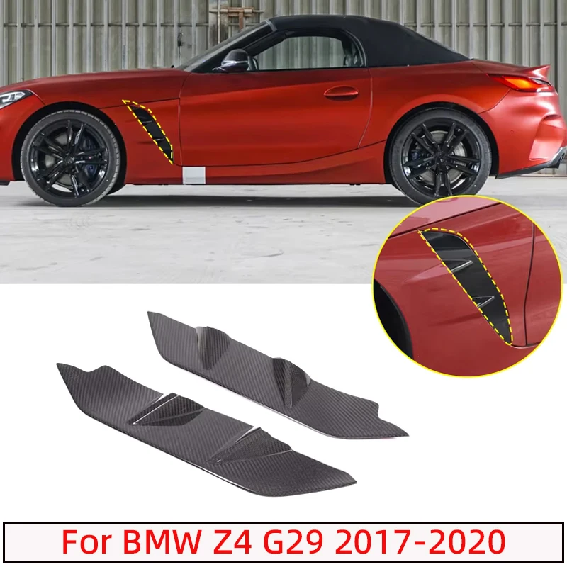 Real Carbon Fiber Car Side Fender Decorative Cover for BMW Z4 G29 2017-2020 Decorative Sticker Car Modification Accessories