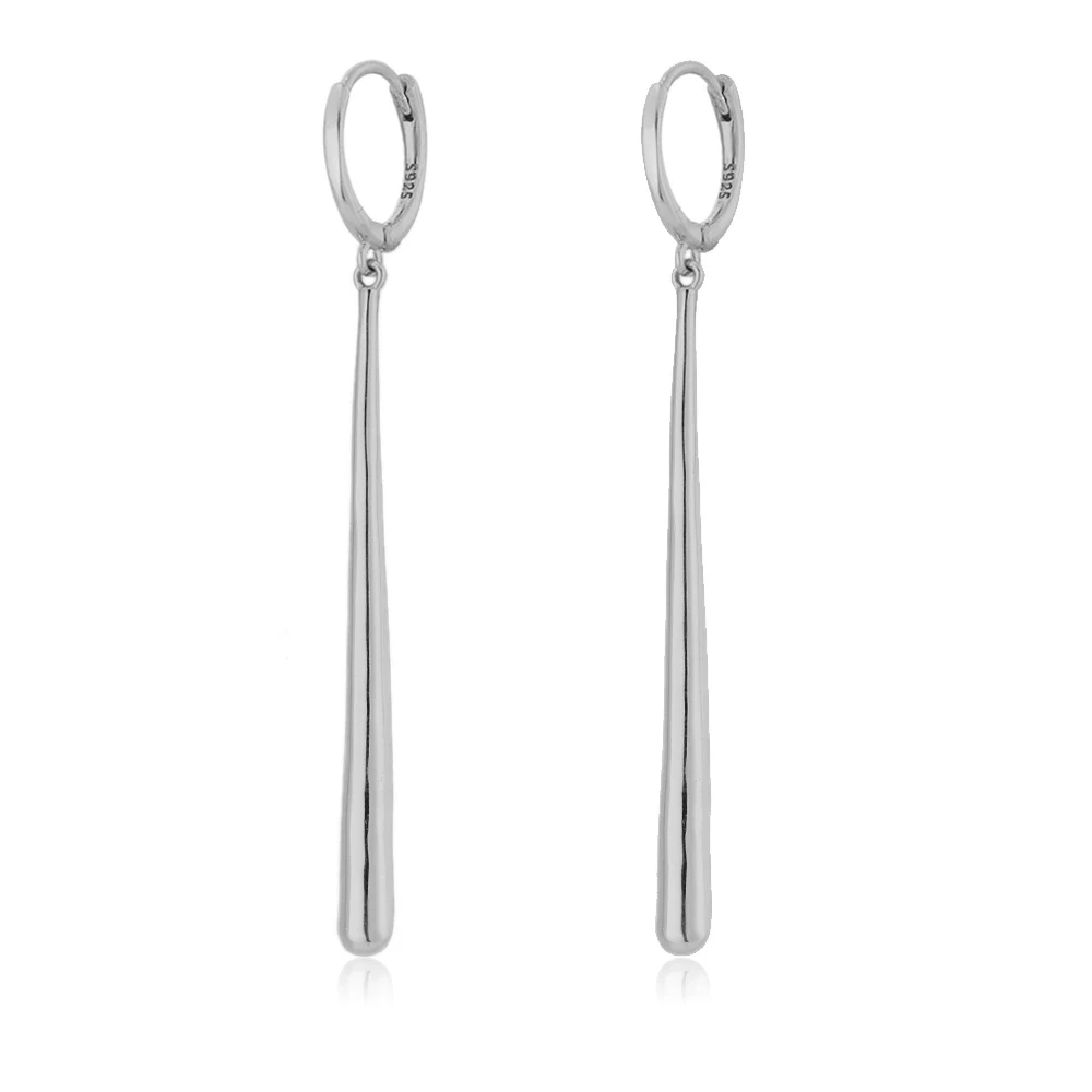 RYJU 100% 925 Sterling Silver Minimalist Baseball Bat Piercing Paperclip Hoop Earring For Women Girl Teens Mom Sports Lover Gift