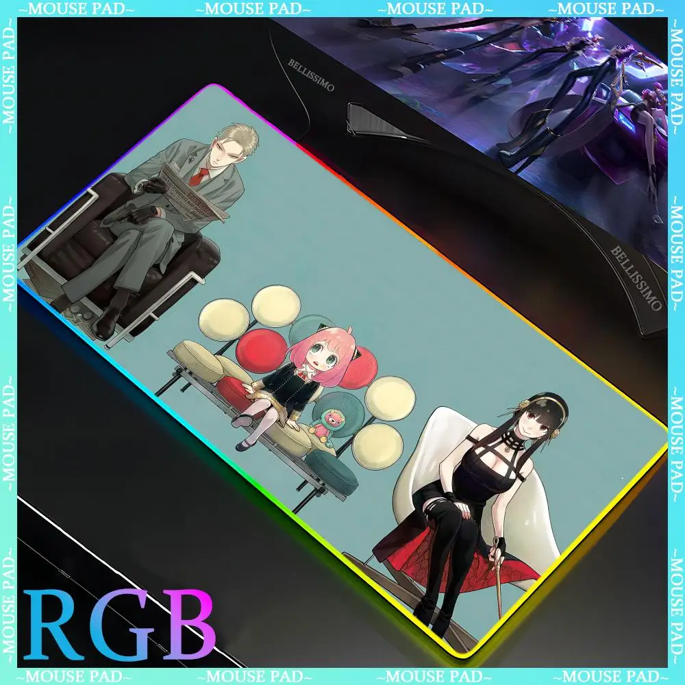 S_sPY_FAMILY Mouse Gaming desk accessories Pad RGB Computer desk accessories Gaming anime pad