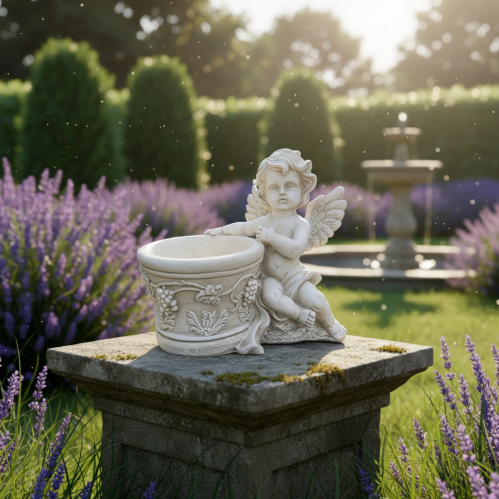 Angel Planter Vintage Angel Flower Pot Textured Antique for Gardeners, Garden, Patio