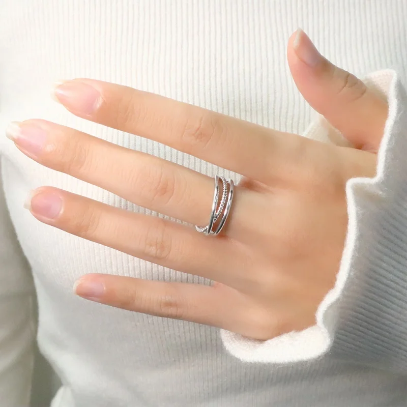 Fashion Stackable Cross Rings for Women/Man Geometric Multi-Layer Cross Finger Ring Engagement Wedding Jewelry Gift ps072