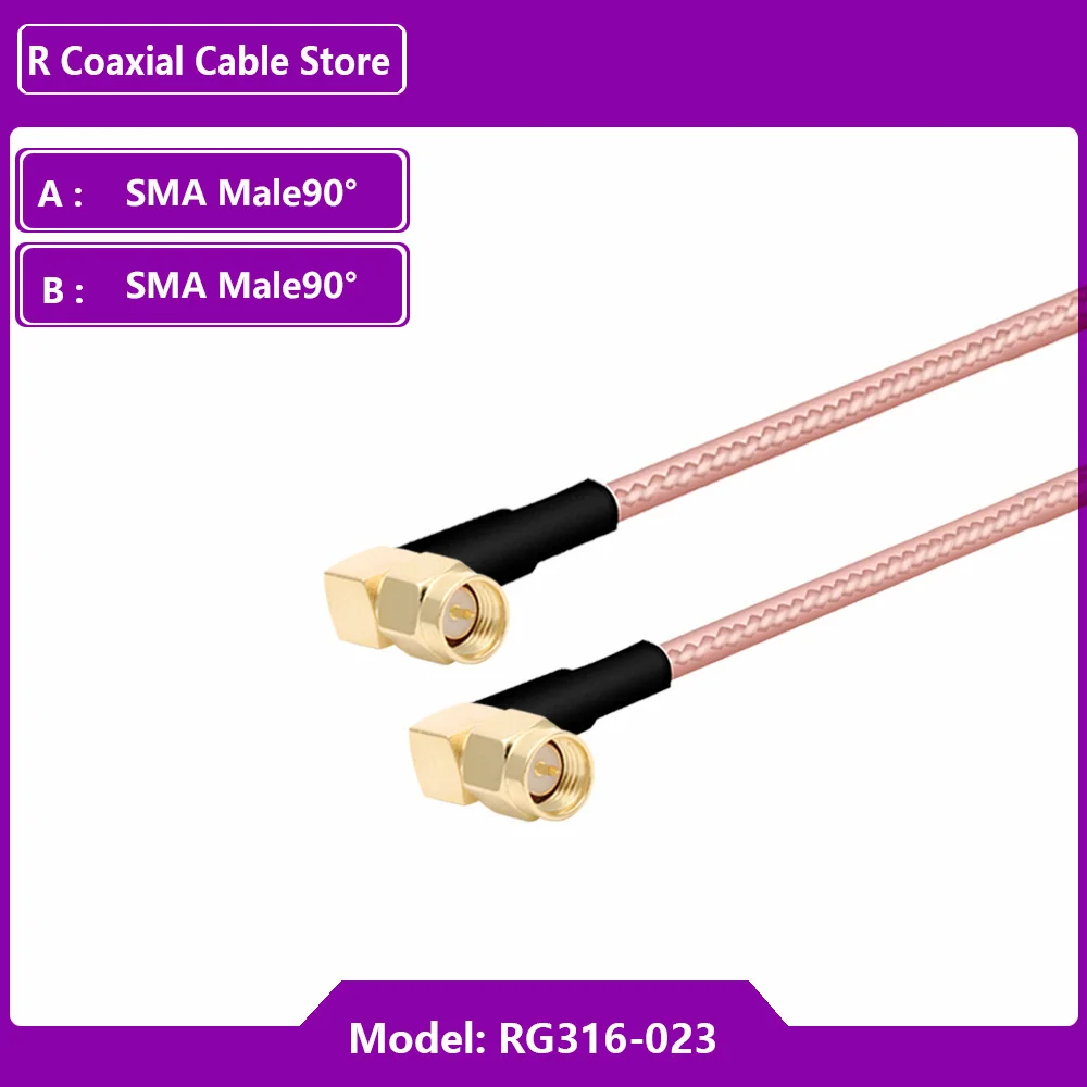 RF Coaxial RG316 Cable SMA  Male Right Angle to Female Extension Cable Copper Feeder Wire for WiFi Network Card Router Antenna