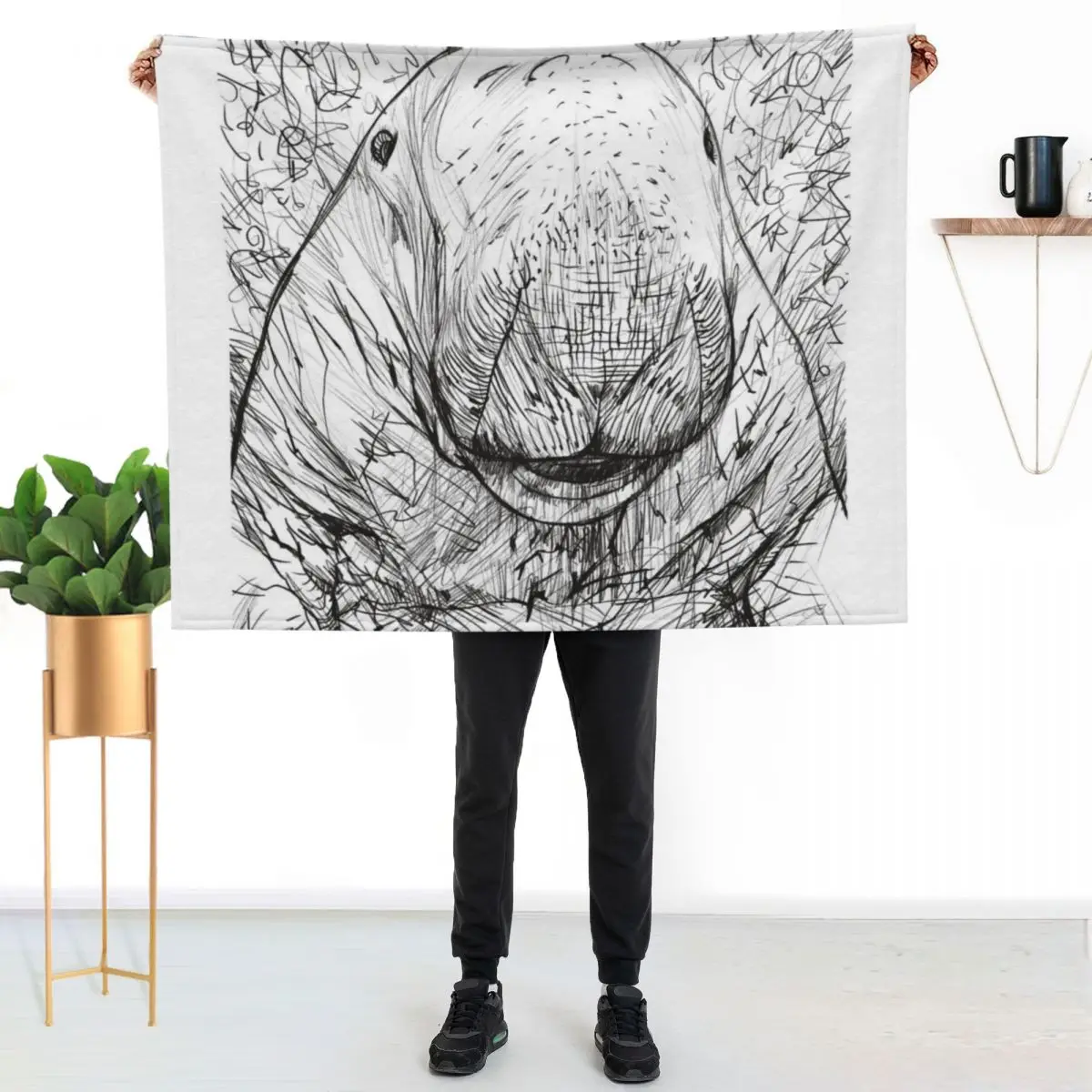 DUGONG pencil portrait .1 Throw Blanket for babies Luxury Decorative Beds Sleeping Bag Extra Large Throw Soft Blankets