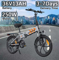 E-Bike 250W Brushless Motor 36V13AH Removable Battery Electric Bicycle 20-Inch Tires Smart LED Display Commuting Electric Bike