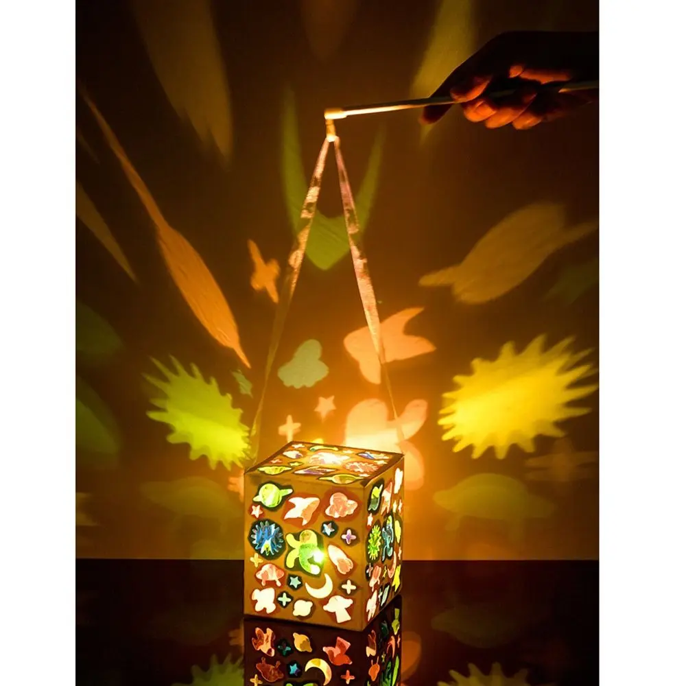 Colorful DIY Projection Lamp Kit Glass Paper Early Educational DIY Lantern Making Kit DIY Material Pack Hanging