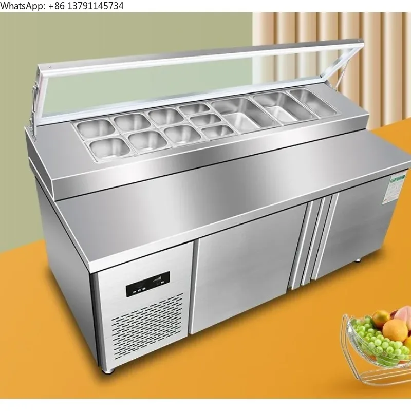Commercial Refrigeration Salad Bar Counter Top Pizza Refrigerator Salad Freezer Fridge Sandwich Prep Table Chiller
