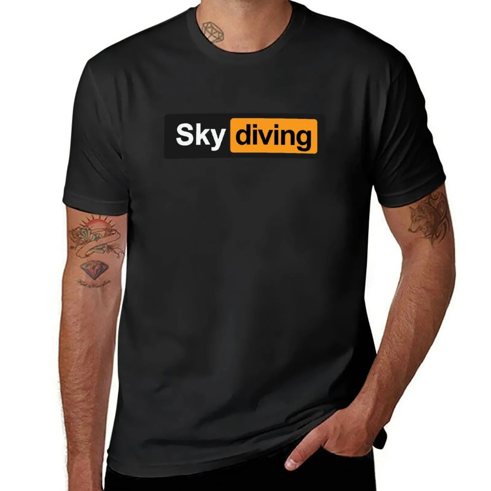 Skydiving T-Shirt oversizeds quick-drying funnys kawaii clothes mens graphic t-shirts funny