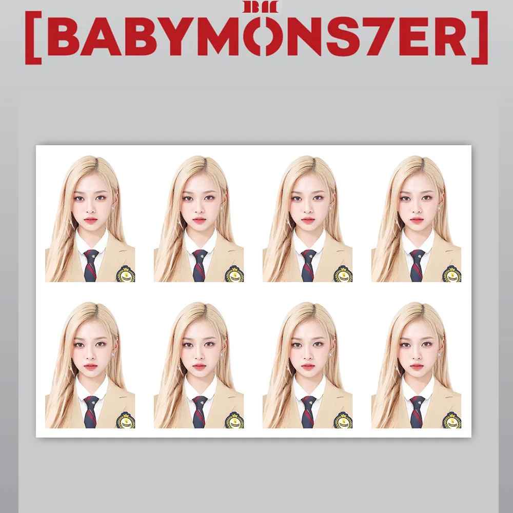 Kpop Idol Girl BABYMONSTER ID Photo 1 INCH Passport ID Card Photo Printd Card PhotoCard Asa Rami Rora Pharita Ahyeon Fans Gifts