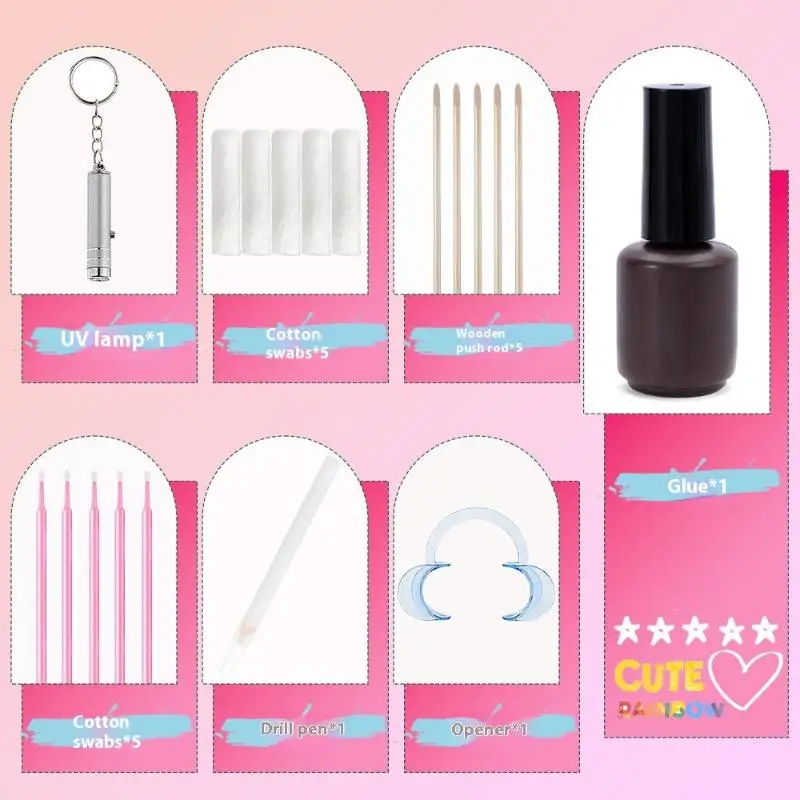 1Set Dental Tooth Gems Crystal Glass Butterfly Shaped Ornament Diy Tools Various Shapes Color Teeth Jewelry Decorations