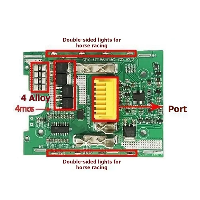 ●For BL1830 BL1840 BL1850 10X18650 Battery Case Li- Battery Charging Protection Board For Power Tools 6