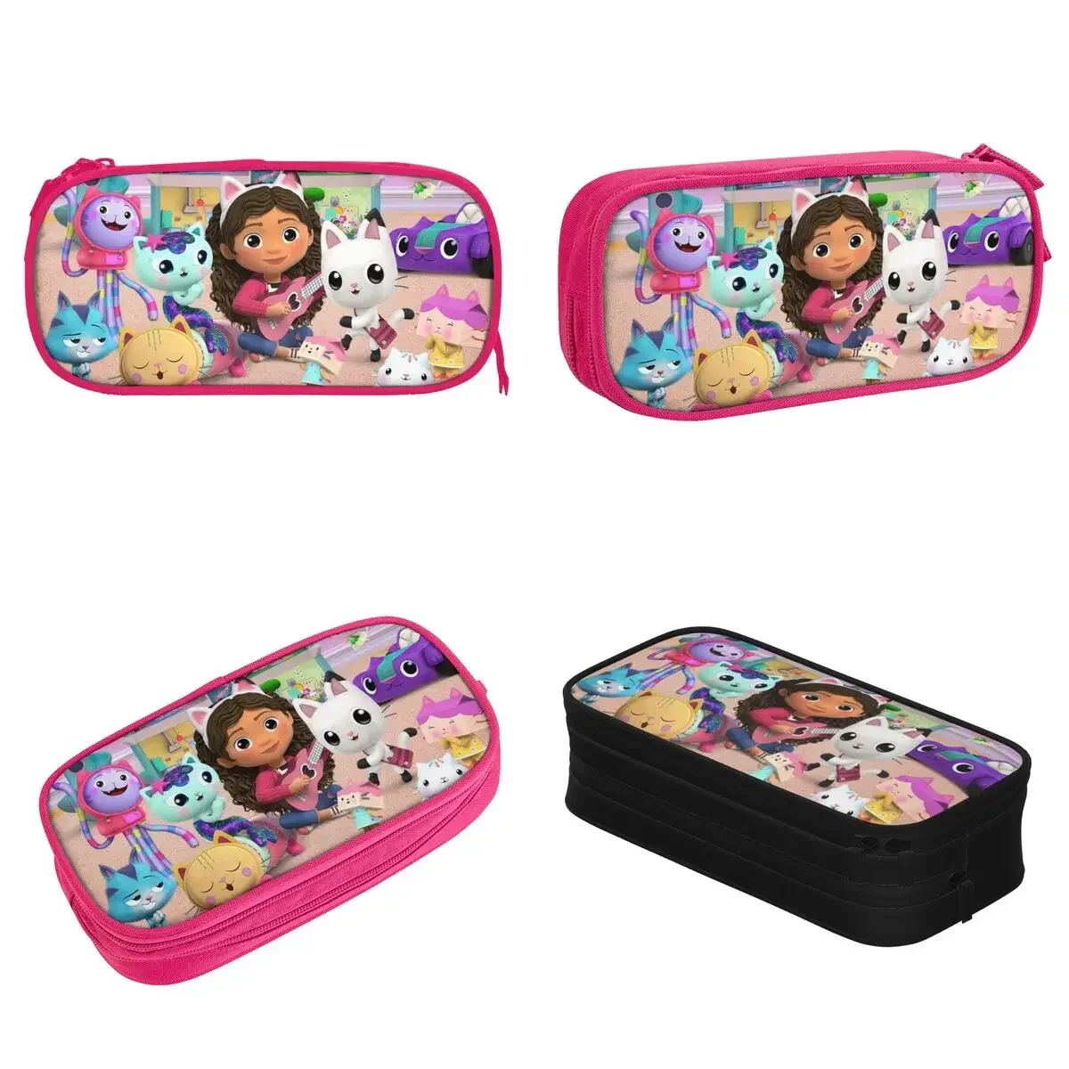 

Kawaii Gabby Dollhouse Cartoon Pencil Cases Pencilcases Pen Box Kids Large Storage Pencil Bags Students School Zipper Stationery