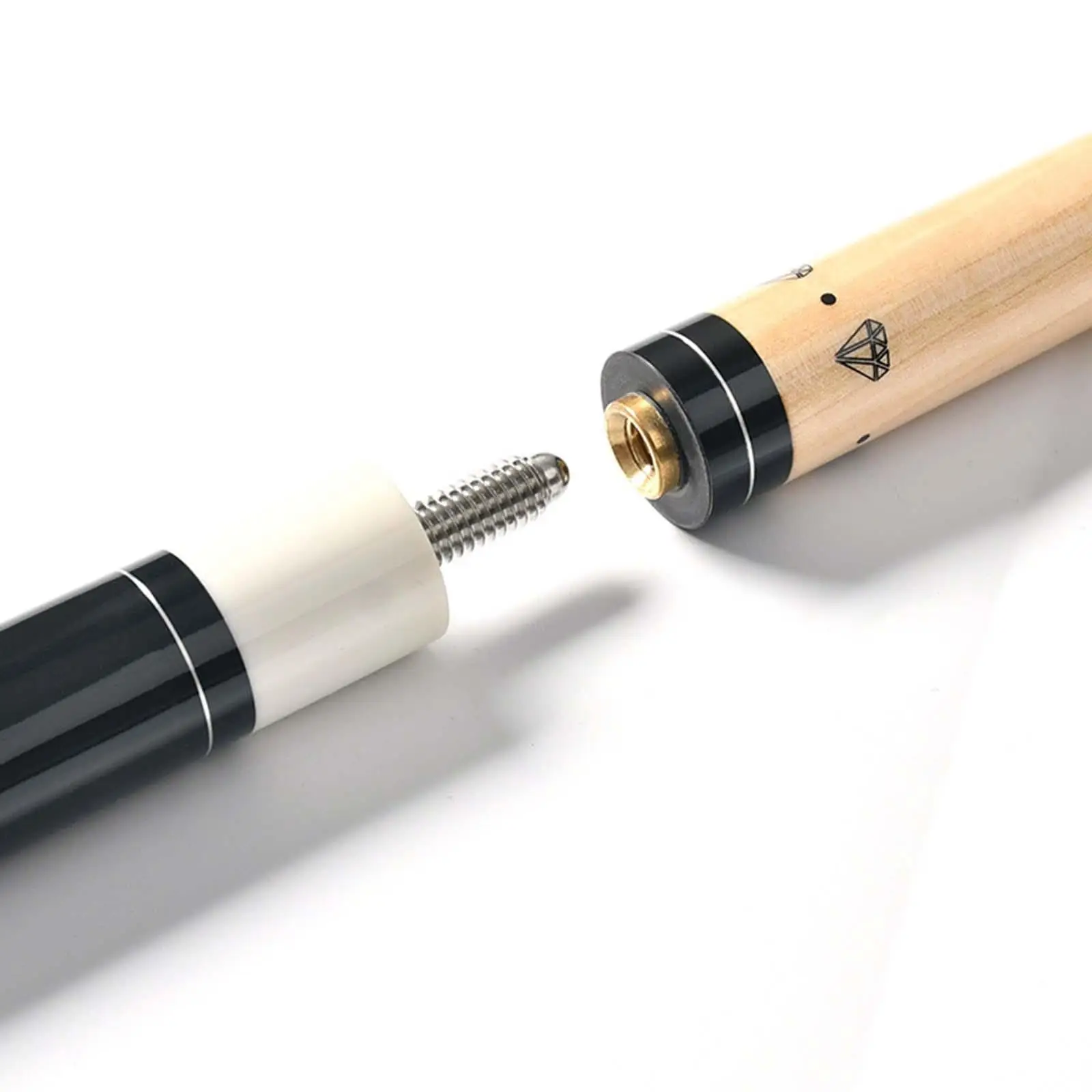 Two Section Pool Cue 57 Inch Professional Wooden Billiard Stick 12.5mm Tip for Nine Ball Game Hall Bar