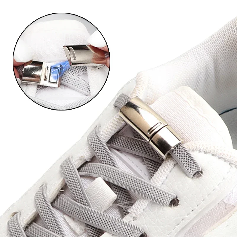 

Elastic Laces Sneakers Magnetic Shoelaces without ties Kids Adult No Tie Shoe laces 0.6cm width Flat Shoelace Shoes Accessories