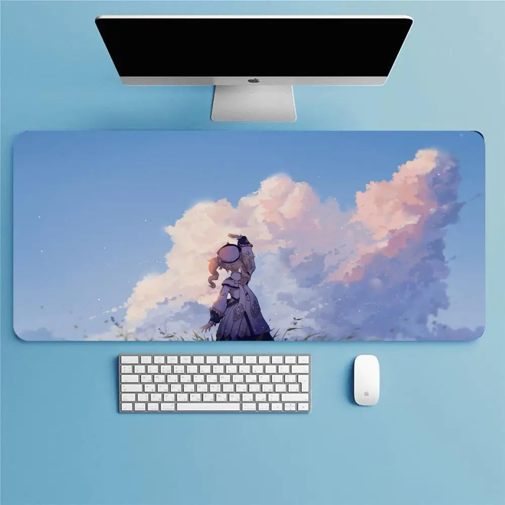 G-Genshin-lmpact-T Mouse Large Gaming Mouse Pad Keyboard Mat Desk Pad  Pad Keyboard Non-Slip Pad PC Mouse Game Keyboard Mouse pa image 6