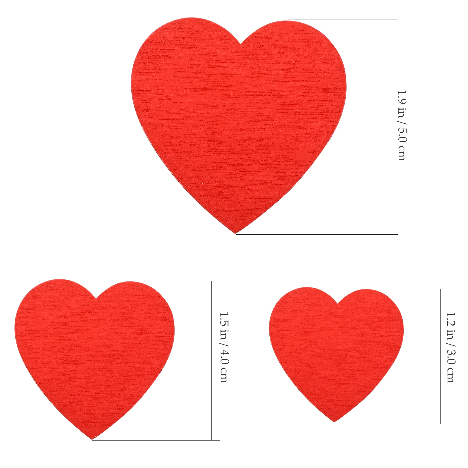 

30pcs Red Heart Shaped Wooden Chips Craft Decor Valentine Day Wedding Party Hanging naments Home Office Accessories Sewing