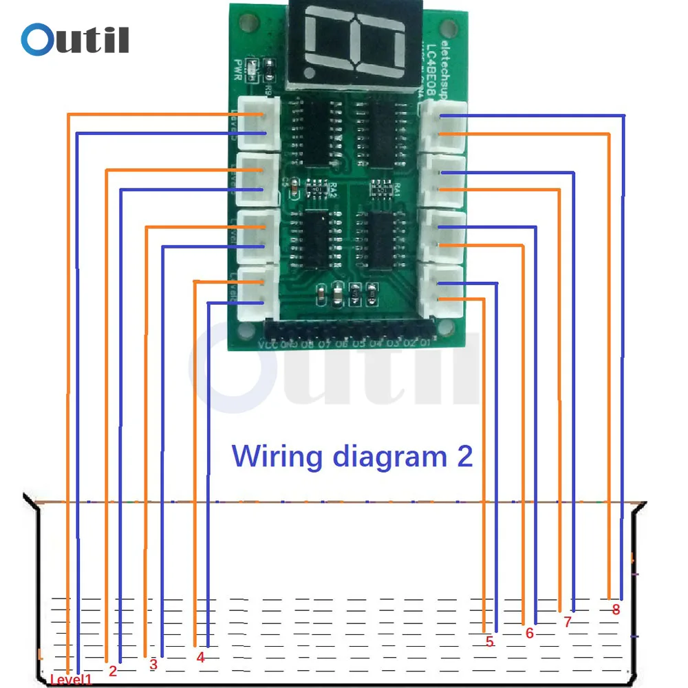 8CH Water Level Digital Tube Display Board Controller Liquid Sensor Module for Arduino for UNO MEGA Raspberry pi ESP8266 NodeMcu