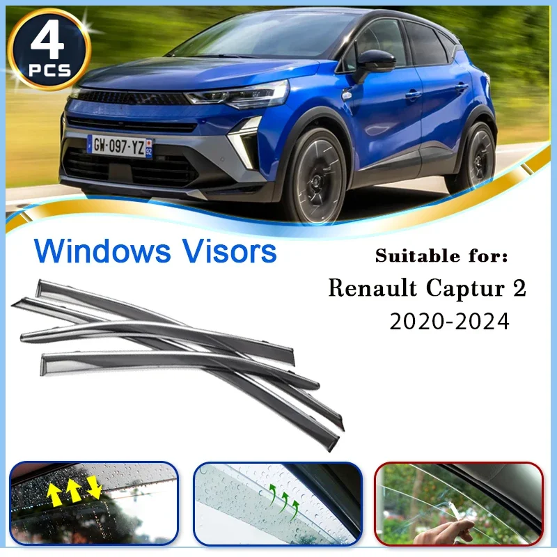 Pare-Brise pour Renault Captur JB JE 2020-2024 Mitsubishi ASX, Déflecteurs de Vitre de Voiture, Pièces de Protection Contre la Pluie