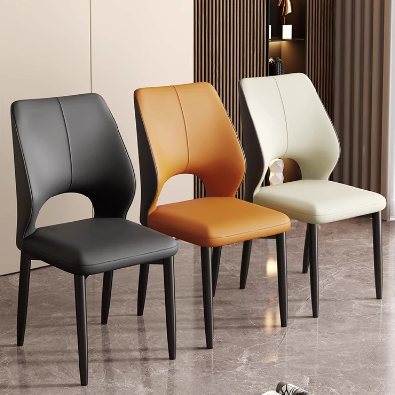

Modern Minimalist Dining Chair, Italian Luxury High-End Stool, Home Dining Table Backrest Chair, Hollow Waist Support Chair