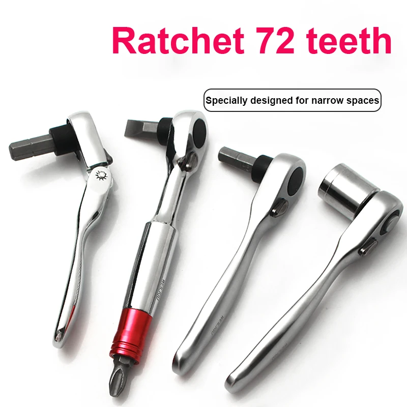 1/4 Fast Rotatable Mini Ratchet Wrench set 72 Teeth Socket Wrench Rod Ratchet Screwdriver Quick Spanner Tool