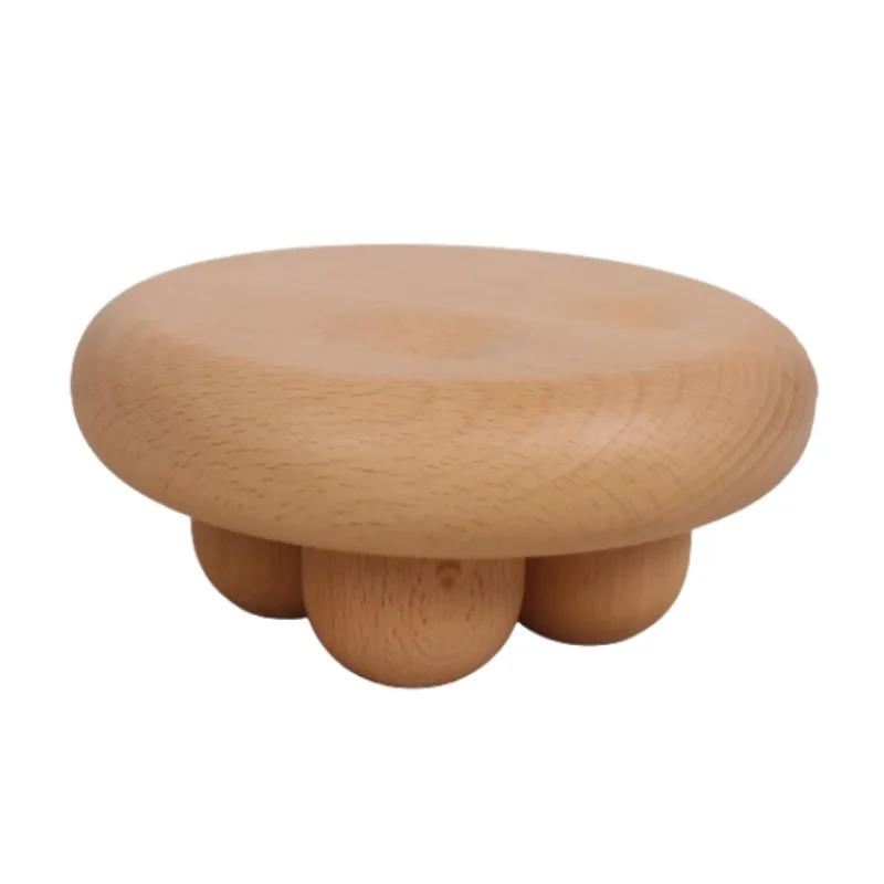 YJQ household jewelry plate solid wood mushroom round stool creative handicrafts home decoration view 5